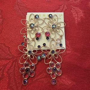 SORRELLI Rose Gold Begonia dangle earrings. NWT.